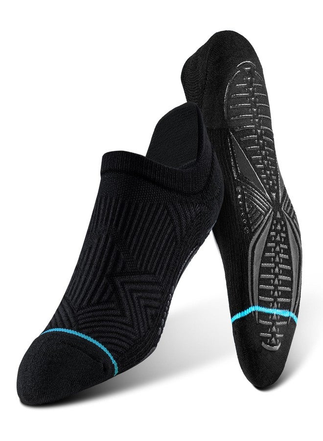 BRISIRA Bamboo Viscose Non Slip Pilates Socks Men Women No Show Grip Compression Thick Cushion Yoga Barre Grippy Ankle - Image 1